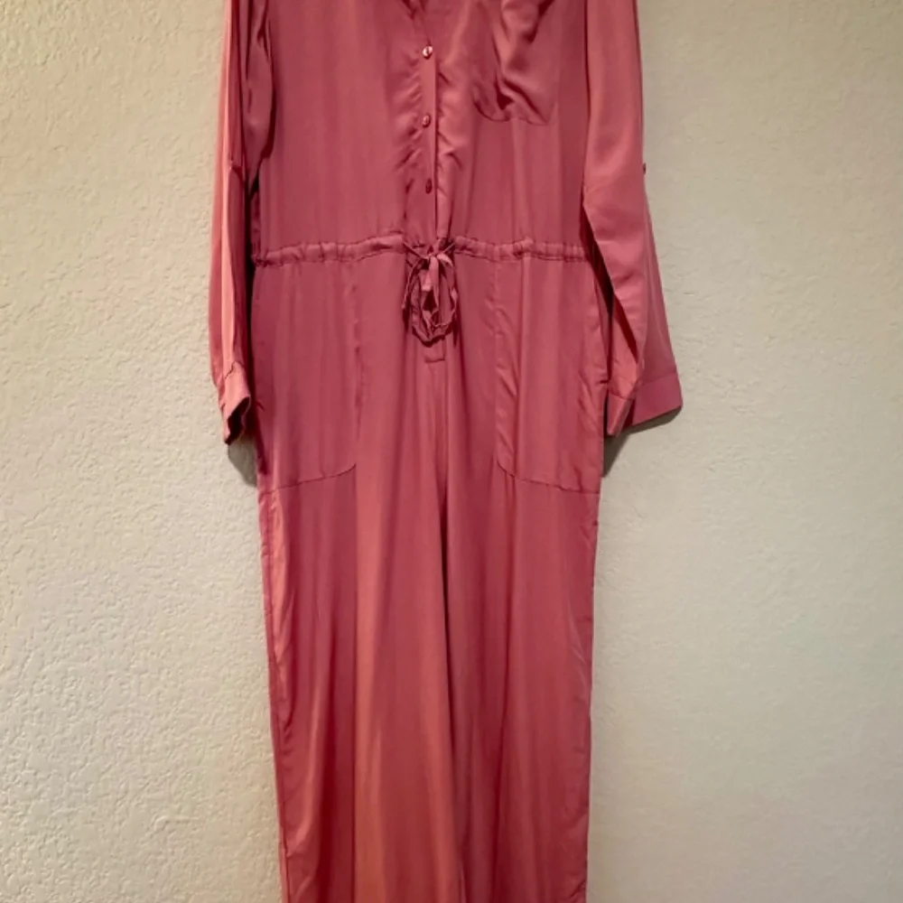 MUK LUKS Dream Weave Long-Sleeve Jumpsuit - Pink - Medium - Picture 2 of 14
